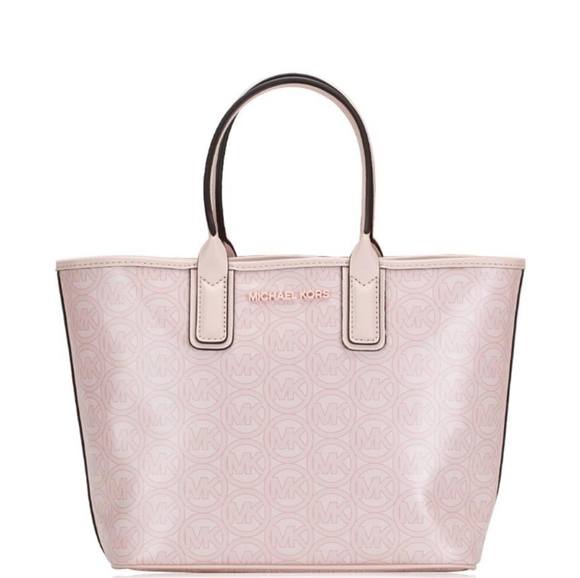 🆕️ Michael Kors Jodie Small Logo Jacquard Tote Bag In Powder Blush - Picture 2 of 12